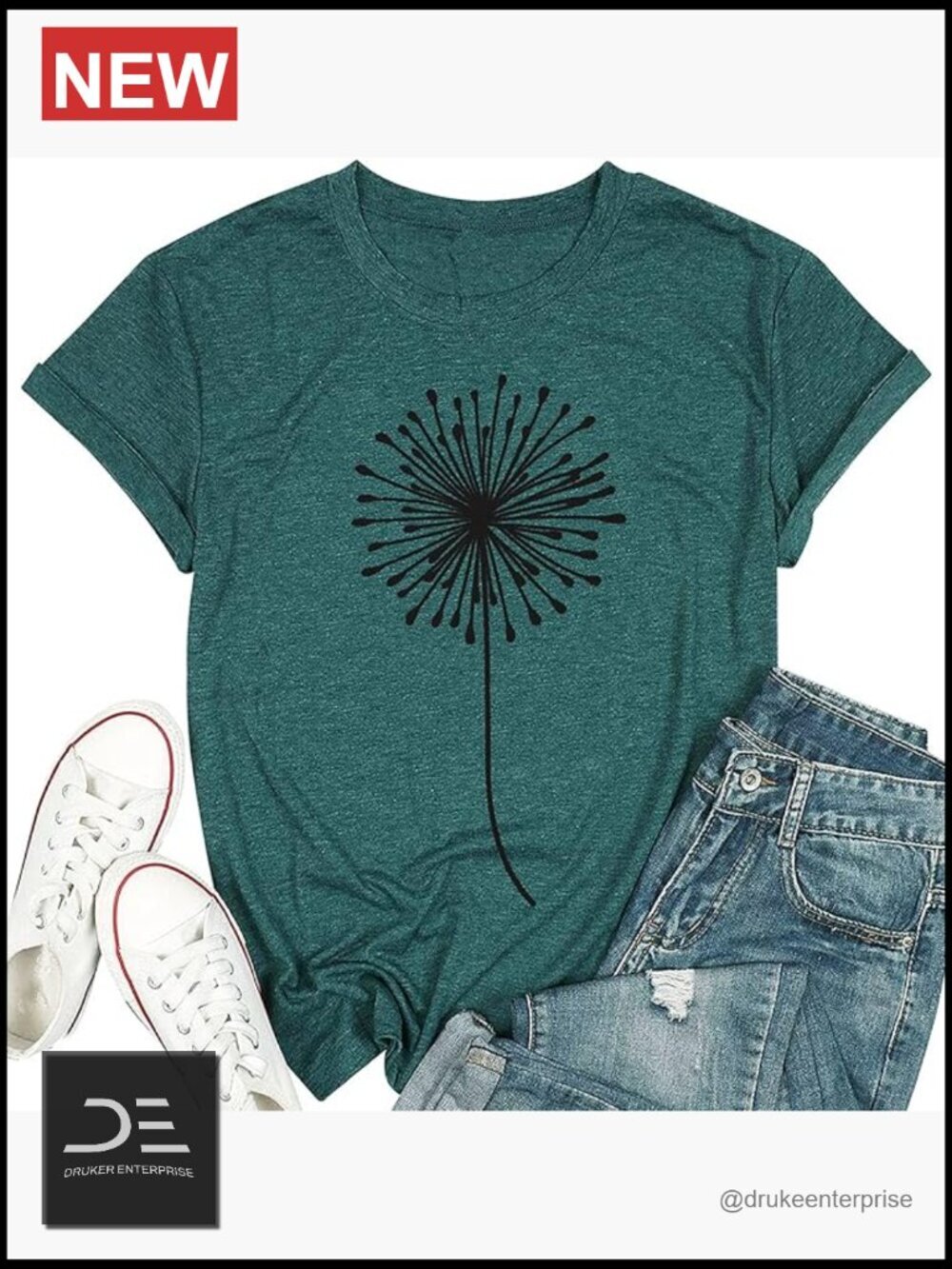 Dandelion Graphic T-Shirt Short Sleeve Casual Tee
